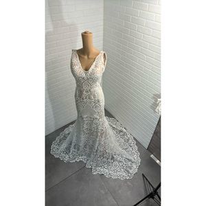 White Gemy Maalouf Size 6 Mermaid dress